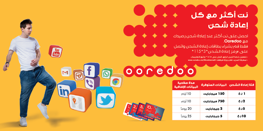 الانترنت المنزلي اوريدو عمان